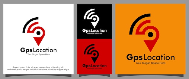 Vector plantilla de logotipo de ubicación de señal gps