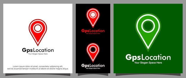 Vector plantilla de logotipo de ubicación de señal gps