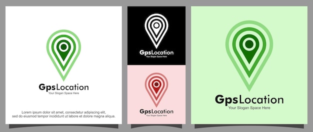 Vector plantilla de logotipo de ubicación de señal gps