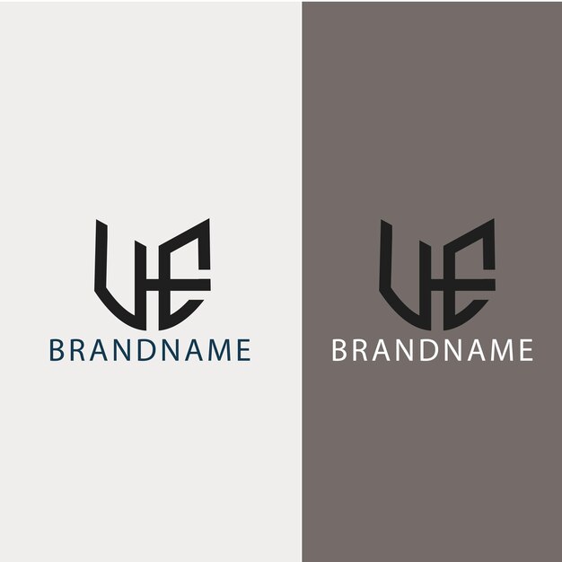 Plantilla de logotipo uhe de letra inicial de monograma moderno