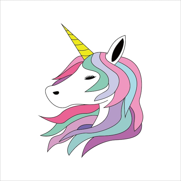 plantilla de logotipo de unicornio. signo y símbolo de cabeza de caballo mito.