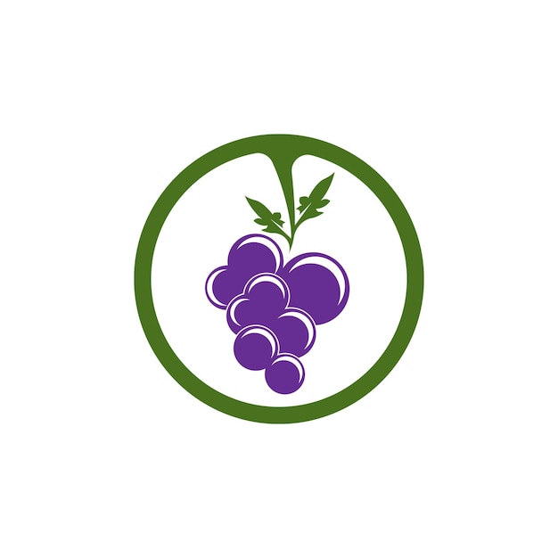 Plantilla de logotipo de uva de fruta moderna