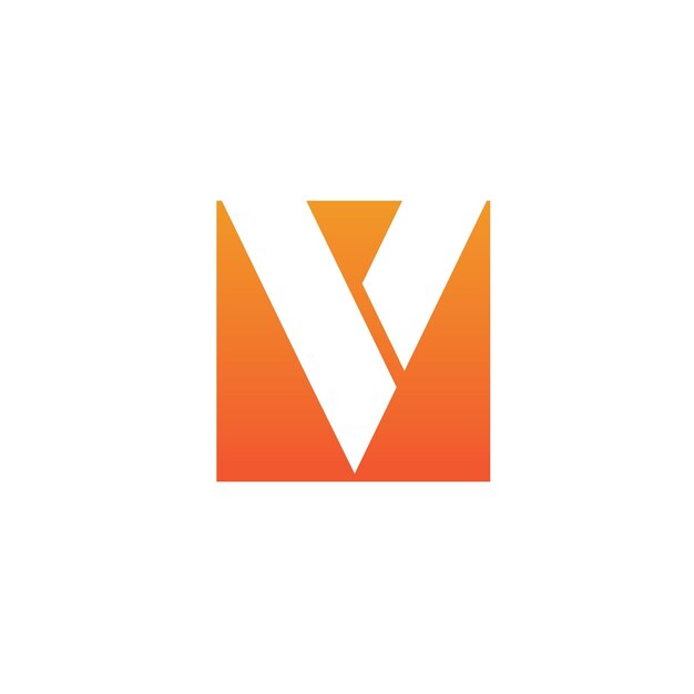 Plantilla de logotipo V carta