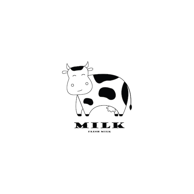 Plantilla de logotipo de vaca, diseño de ilustraciones de iconos vectoriales