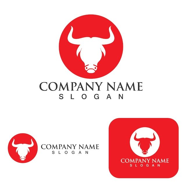 Plantilla de logotipo de vaca, diseño de ilustraciones de iconos vectoriales