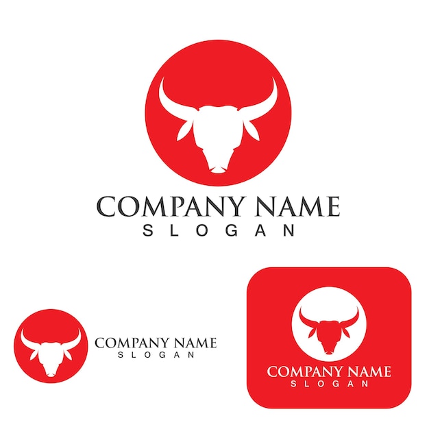Plantilla de logotipo de vaca, diseño de ilustraciones de iconos vectoriales