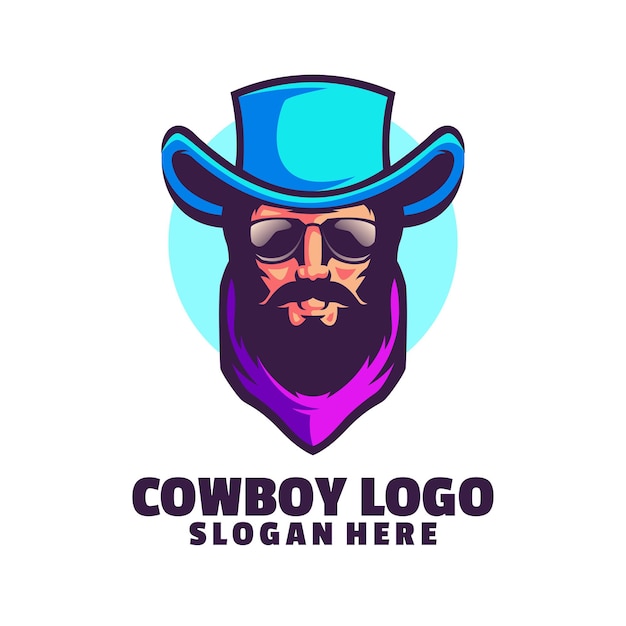 Plantilla de logotipo de vaquero