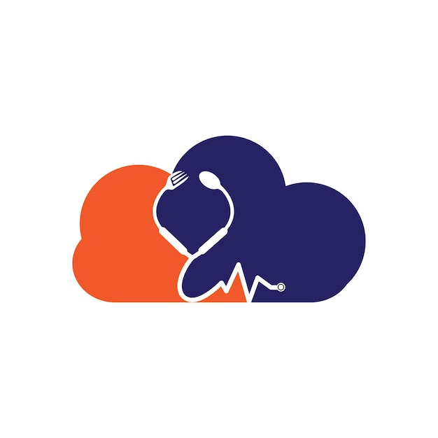 plantilla de logotipo de vector de alimentos médicos Este diseño utiliza el símbolo del estetoscopio adecuado para la salud