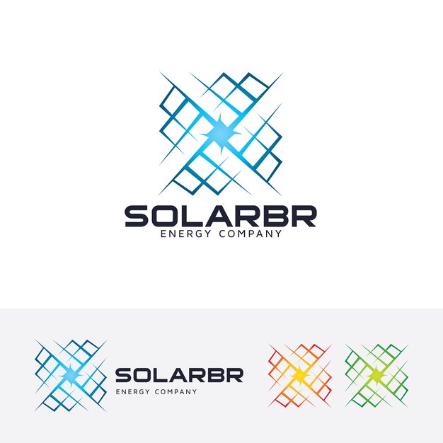 Plantilla de logotipo de vector brillante solar