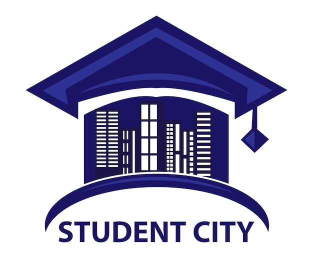 Plantilla de logotipo de vector de ciudad de educación web Este diseño utiliza símbolo de ciudad y libro Adecuado para aprender