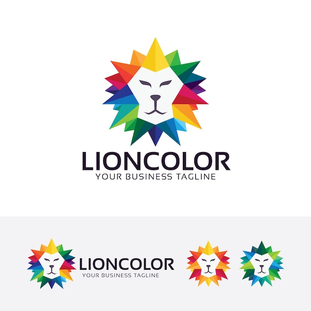 Plantilla de logotipo de vector de colores León