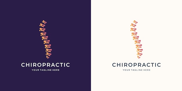 Plantilla de logotipo de vector de columna vertebral abstracta Ilustración de huesos de columna Combinación de formas redondas