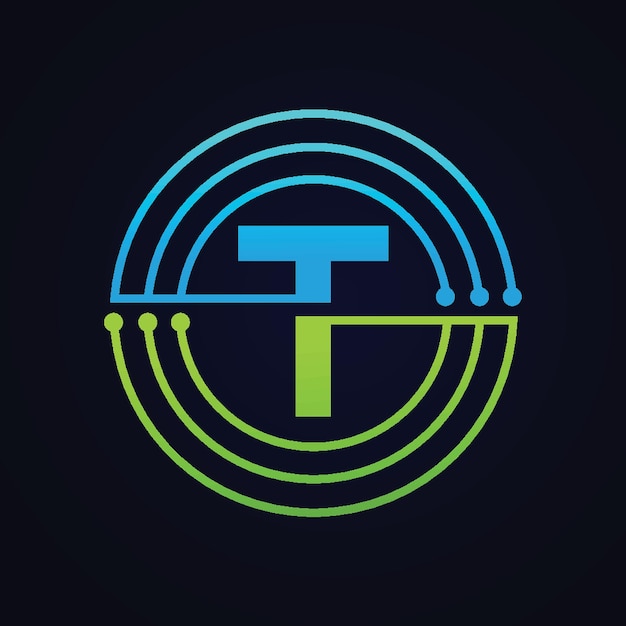 Plantilla de logotipo de vector de conexión de letra T