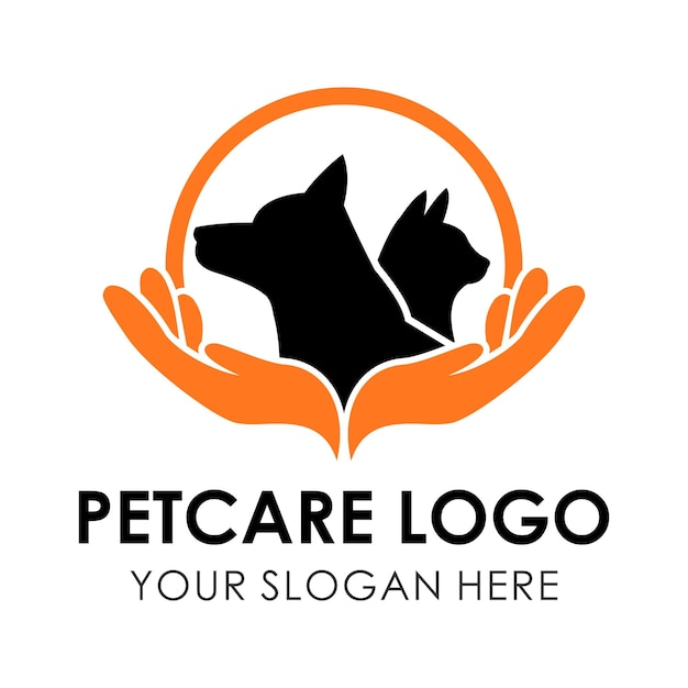 plantilla de logotipo del vector de cuidado de mascotas