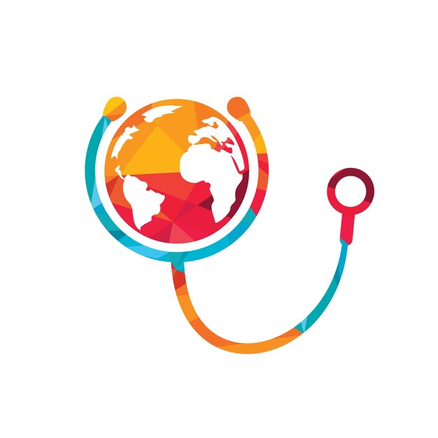Plantilla de logotipo de vector de cuidado mundial