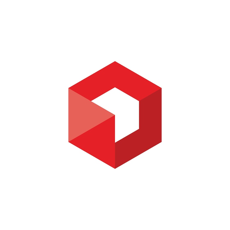 Vector plantilla del logotipo del vector de dirección del cubo hexagonal