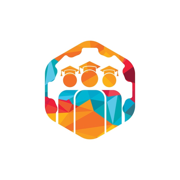 Plantilla de logotipo de vector de engranaje de estudiante
