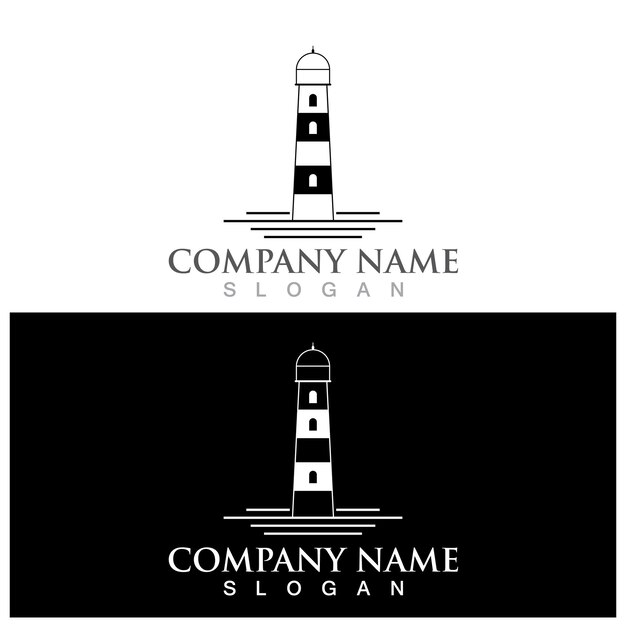 Plantilla de logotipo y vector de faro