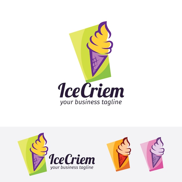 Plantilla de logotipo de vector de helado