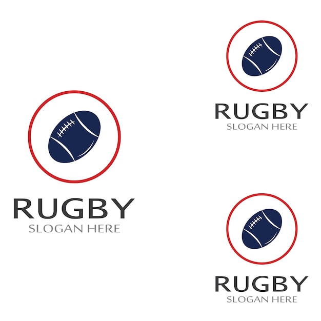Plantilla de logotipo de vector de icono de fútbol americano de pelota de rugby