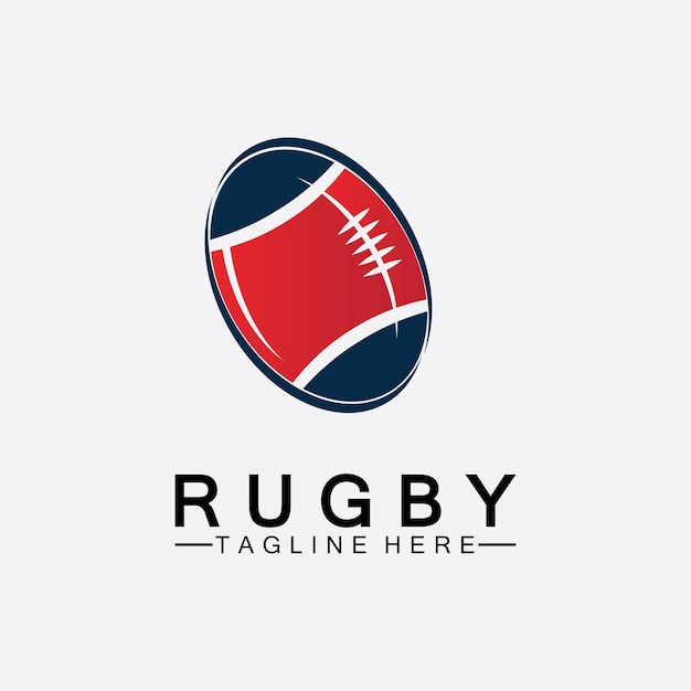 Vector plantilla de logotipo de vector de icono de fútbol americano de pelota de rugby