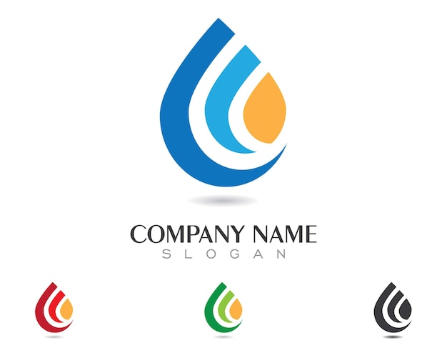 Plantilla de logotipo de vector de icono de gota de agua