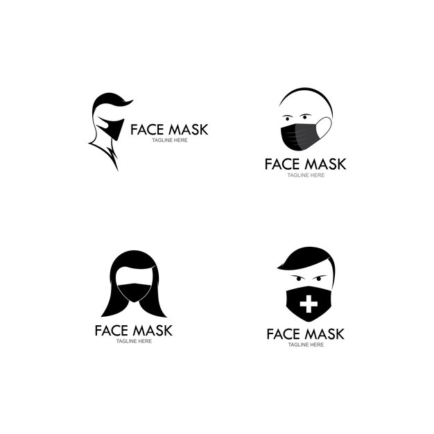 Plantilla de logotipo de vector de icono de máscara facial