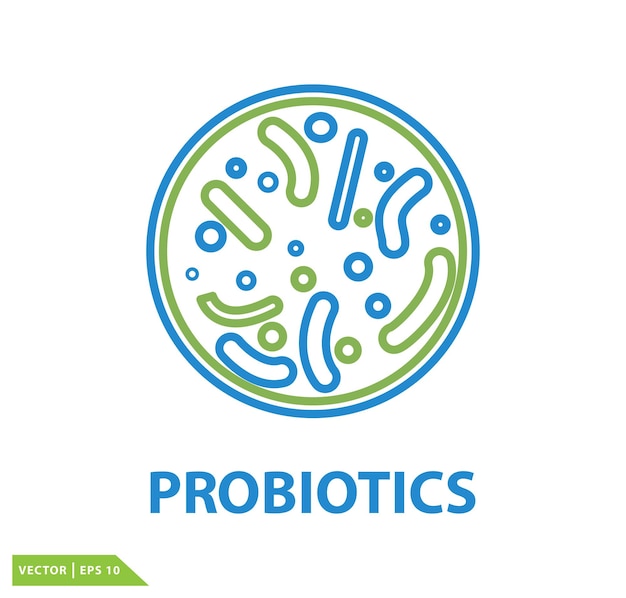 plantilla del logotipo del vector del icono de los probióticos