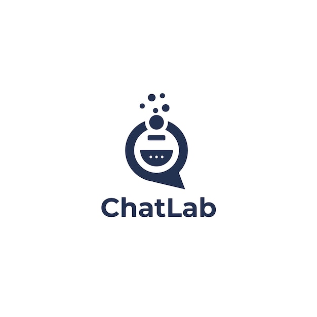 La plantilla de logotipo de Vector del laboratorio de discusión de mensajes