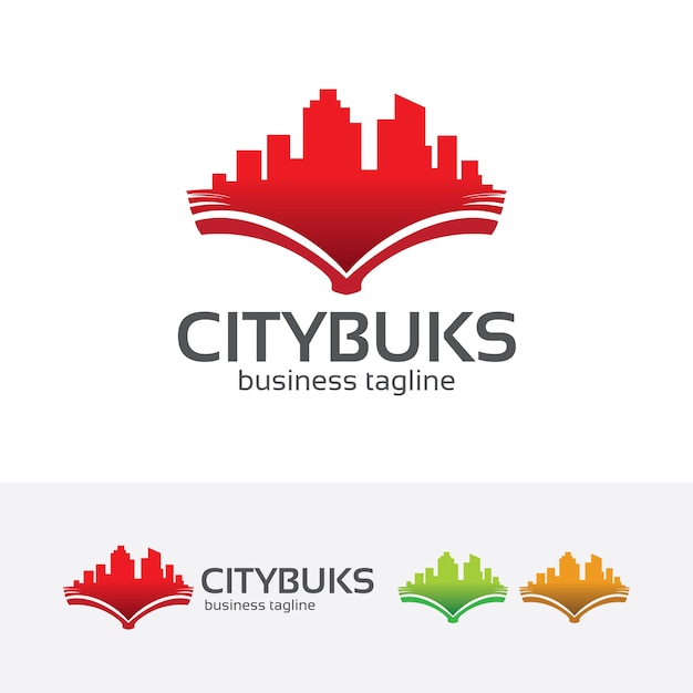 Vector plantilla de logotipo de vector de libros de ciudad