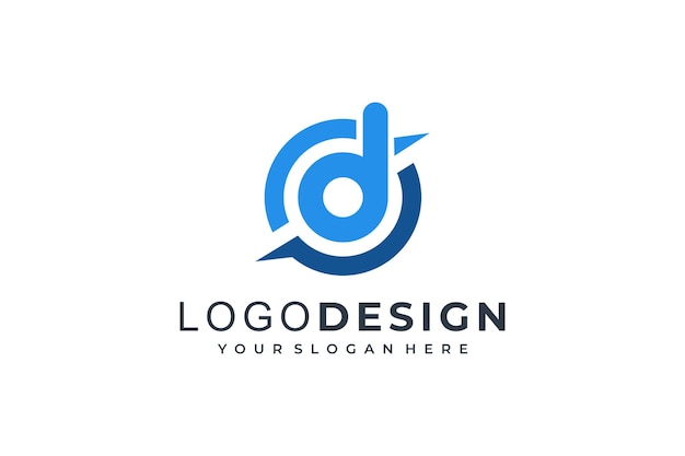 Plantilla de logotipo de vector de marca de letra de monograma abstracto D