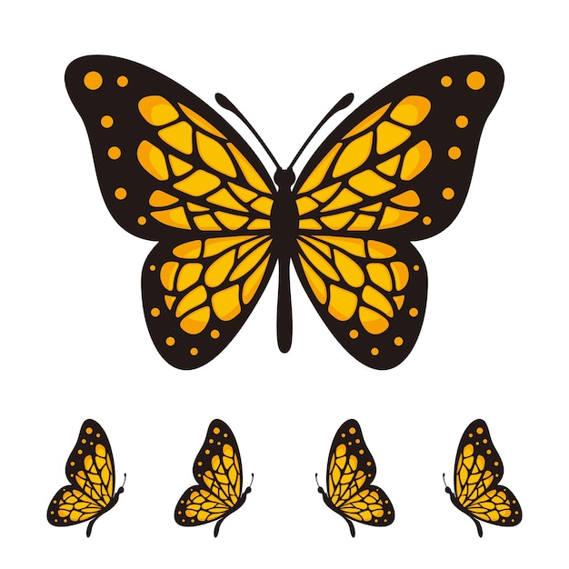 Vector plantilla de logotipo de vector de mariposa