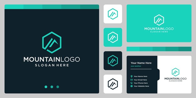 Plantilla de logotipo de vector de montañas. logotipo para empresa comercial y creativa.