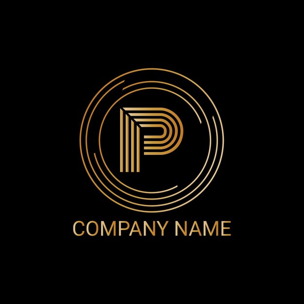 plantilla de logotipo de vector P profesional