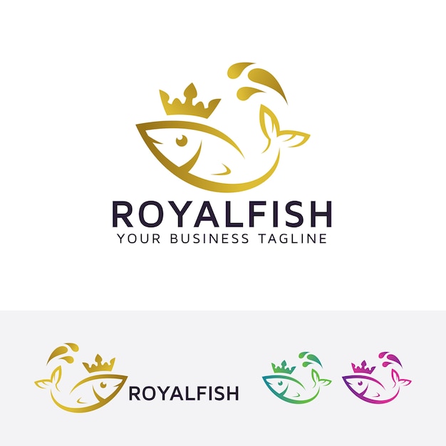 Plantilla de logotipo de vector de peces dorados