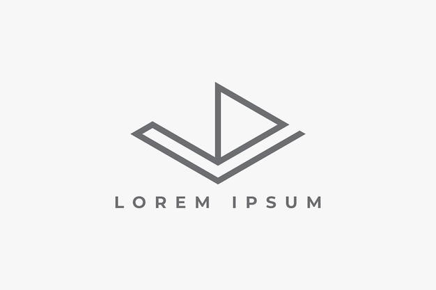 plantilla de logotipo de vector de pirámide de línea simple