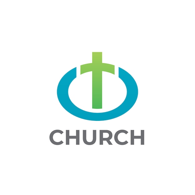 Plantilla de logotipo de vector de símbolo de icono de iglesia cruzada