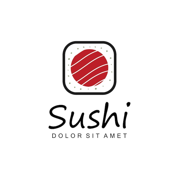 Plantilla de logotipo de vector de sushi o especialidades japonesas