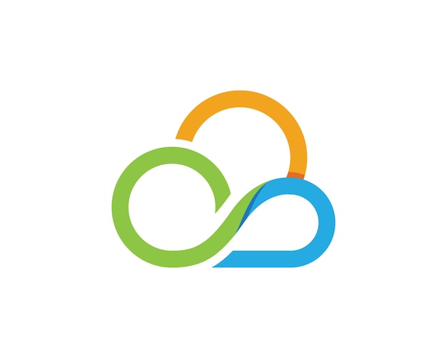 Plantilla de logotipo de vector de tecnología de nube