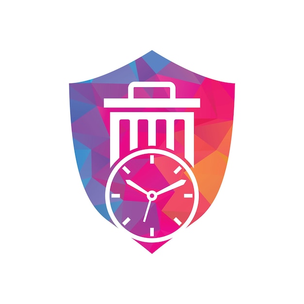 Plantilla de logotipo de vector de tiempo perdido Diseño de plantilla de logotipo de tiempo de basura