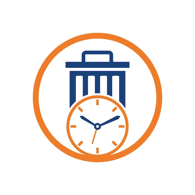 Plantilla de logotipo de vector de tiempo perdido Diseño de plantilla de logotipo de tiempo de basura