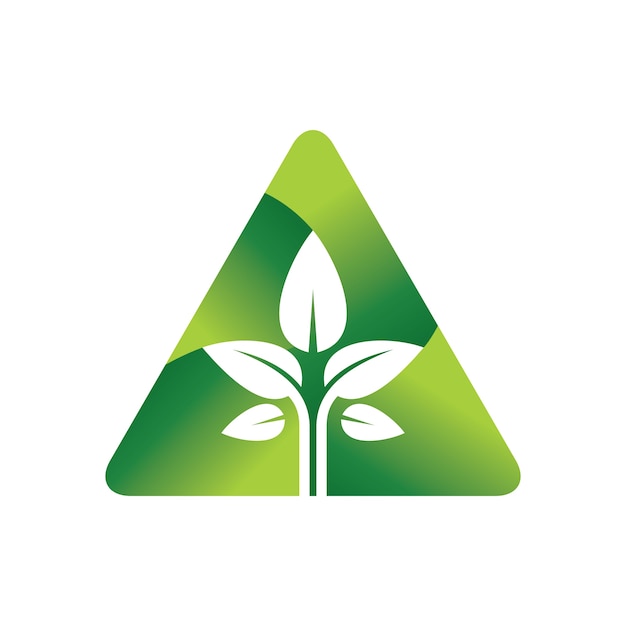 Plantilla de logotipo de vector de triángulo árbol