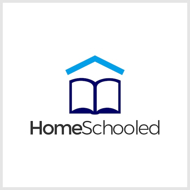 plantilla de logotipo vectorial de la casa de libros con color azul Este diseño es adecuado para la biblioteca de estudiantes y educa