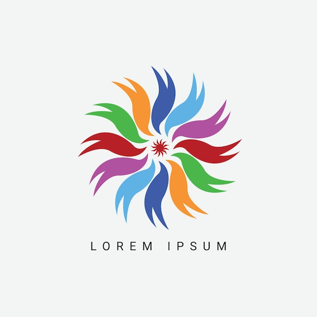 plantilla de logotipo vectorial colorido de la comunidad humana