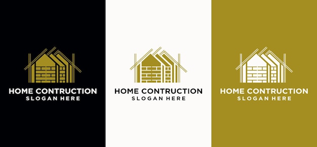 Plantilla de logotipo vectorial Construcción de casas y edificios, arquitecto moderno, logotipo de empresa contratista