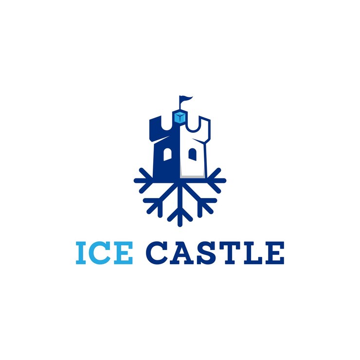 Plantilla de logotipo vectorial editable del castillo de hielo