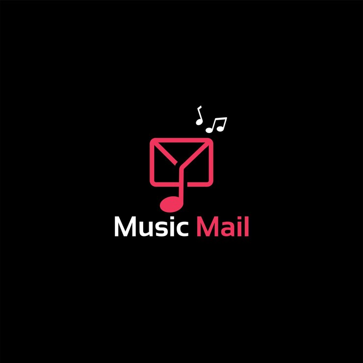 Plantilla de logotipo vectorial editable de correo de música