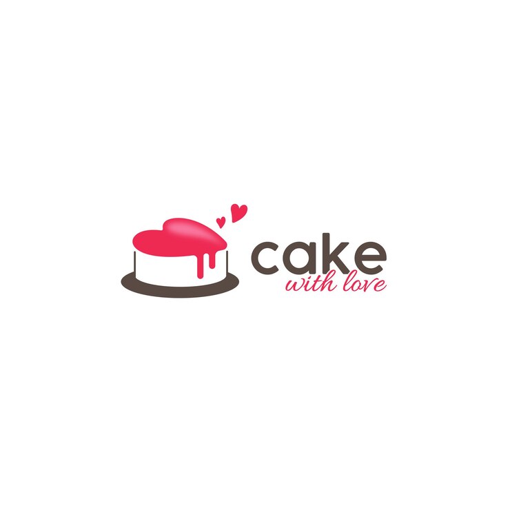 Plantilla de logotipo vectorial editable de pastel con amor