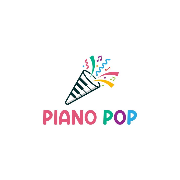 Plantilla de logotipo vectorial editable Piano Pop