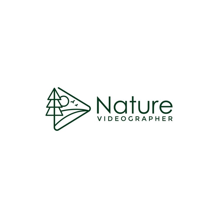Plantilla de logotipo vectorial editable de videografía natural